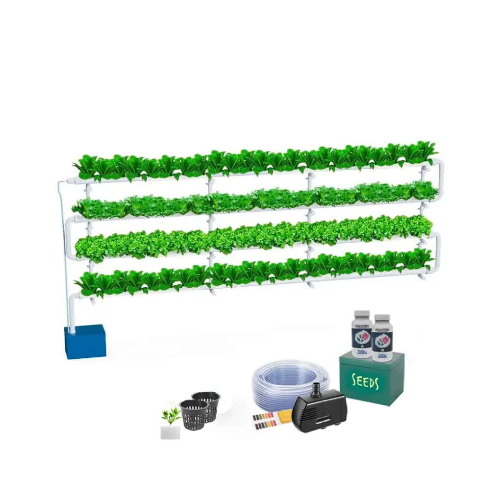 [KITWNUTRN5P] Hydroponic Kit N5P NFT System for 96 Plants, Complete Indoor Garden with Nutrients, Seeds & Accessories