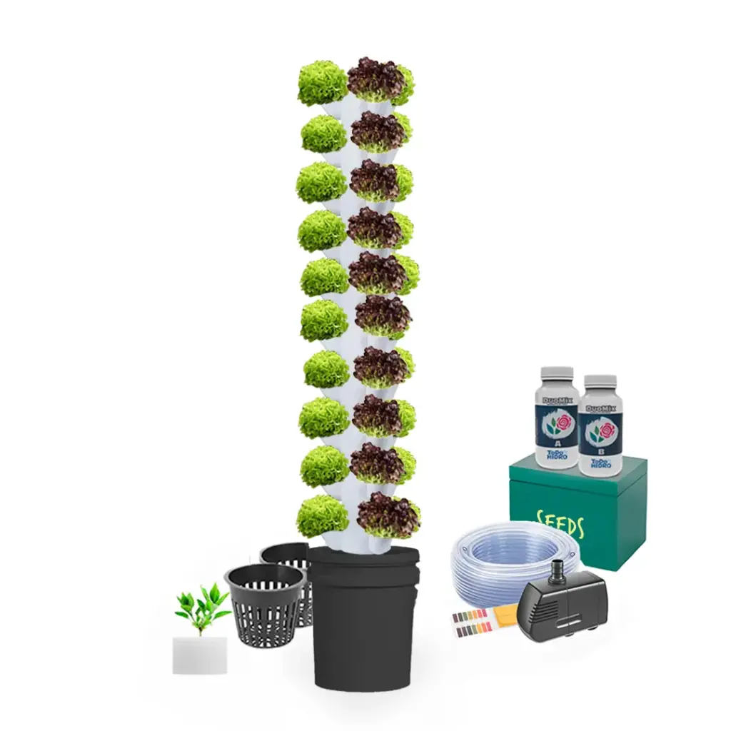 [KITWNUTRN6P] Hydroponic Kit N6P Tower System for 50 Plants, Complete Indoor Garden with Nutrients, Seeds & Accessories