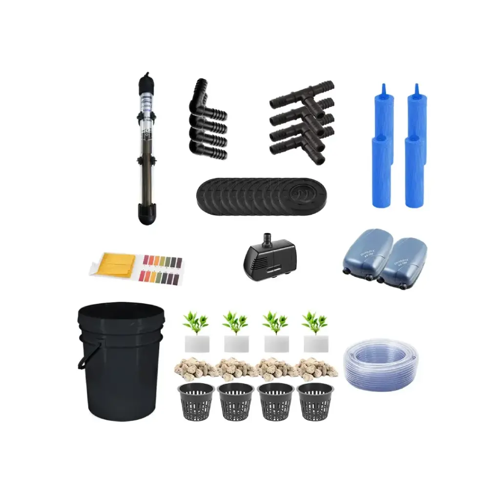 Grow Pot RDWC 5GAL Kit 5-Bucket Hydroponic System with Air Pumps, Net Pots & Water Reservoir
