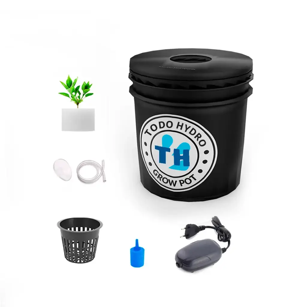 Grow Pot Initial DWC Hydro Bucket Kit with Air Pump, Nutrients & More (2gal)
